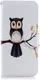 Samsung Galaxy J6 (2018) Lederen Portemonnee Hoesje Owl Tree afbeelding 1