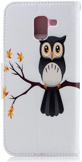 Samsung Galaxy J6 (2018) Lederen Portemonnee Hoesje Owl Tree afbeelding 6