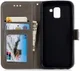 Samsung Galaxy J6 (2018) Lederen Wallet Hoesje Flower Print Grijs afbeelding 7