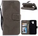 Samsung Galaxy J6 (2018) Lederen Wallet Hoesje Flower Print Grijs afbeelding 13