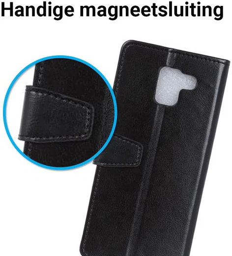 Samsung Galaxy J6 (2018) Crazy Horse Portemonnee Hoesje Zwart afbeelding 4