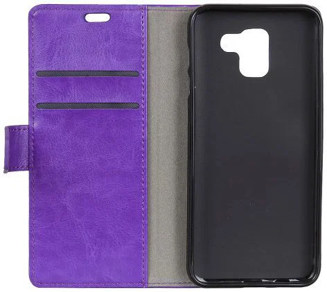 Samsung Galaxy J6 (2018) Crazy Horse Portemonnee Hoesje Paars afbeelding 7