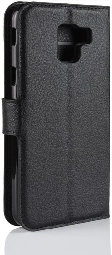 Samsung Galaxy J6 (2018) Litchi Skin Leren Portemonnee Hoesje Zwart afbeelding 8