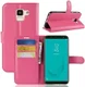 Samsung Galaxy J6 (2018) Litchi Skin Leren Portemonnee Hoesje Roze afbeelding 9