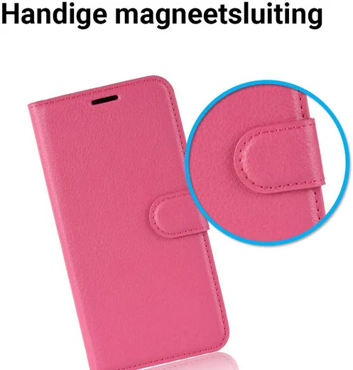 Samsung Galaxy J6 (2018) Litchi Skin Leren Portemonnee Hoesje Roze afbeelding 4