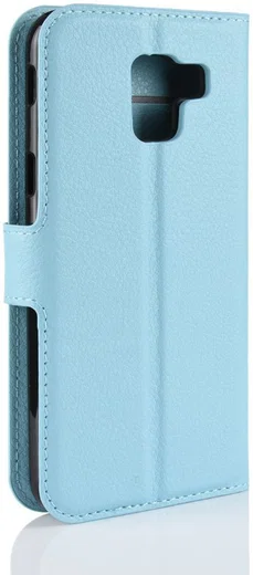 Samsung Galaxy J6 (2018) Litchi Skin Leren Portemonnee Hoesje Blauw afbeelding 8