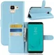 Samsung Galaxy J6 (2018) Litchi Skin Leren Portemonnee Hoesje Blauw afbeelding 10