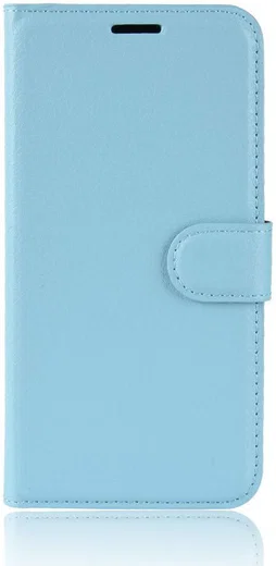 Samsung Galaxy J6 (2018) Litchi Skin Leren Portemonnee Hoesje Blauw afbeelding 1