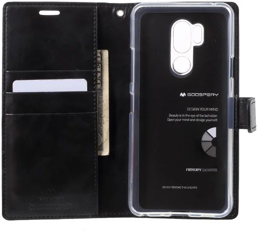 LG G7 Blue Moon Portemonnee Hoesje Zwart afbeelding 2
