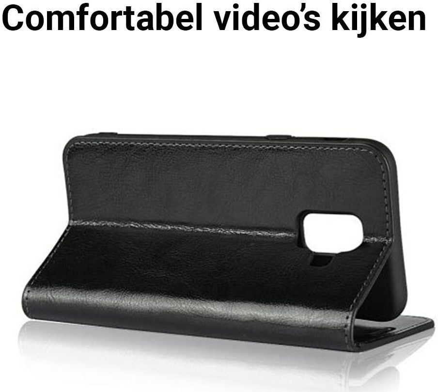 Samsung Galaxy A6 Crazy Horse Leren Portemonnee Hoesje Zwart afbeelding 9