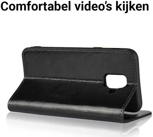 Samsung Galaxy A6 Crazy Horse Leren Portemonnee Hoesje Zwart afbeelding 9