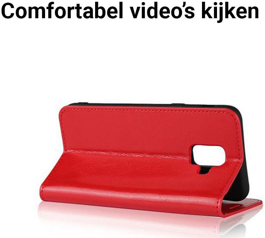 Samsung Galaxy A6 (2018) Crazy Horse Leren Portemonnee Hoesje Rood afbeelding 5