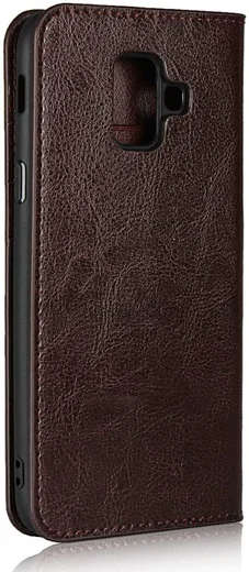 Samsung Galaxy A6 Crazy Horse Leren Portemonnee Hoesje Coffee afbeelding 3