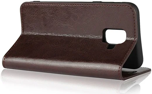 Samsung Galaxy A6 Crazy Horse Leren Portemonnee Hoesje Coffee afbeelding 2
