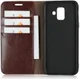 Samsung Galaxy A6 Crazy Horse Leren Portemonnee Hoesje Coffee afbeelding 5