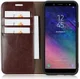 Samsung Galaxy A6 Crazy Horse Leren Portemonnee Hoesje Coffee afbeelding 1