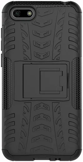 Huawei Y5 (2018) Hybride Kickstand Hoesje Zwart afbeelding 5