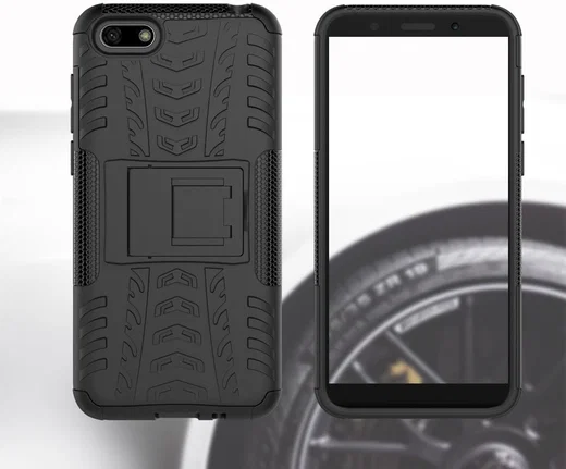 Huawei Y5 (2018) Hybride Kickstand Hoesje Zwart afbeelding 9