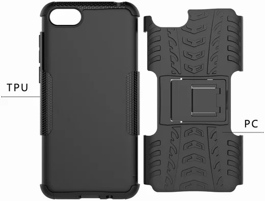 Huawei Y5 (2018) Hybride Kickstand Hoesje Zwart afbeelding 10