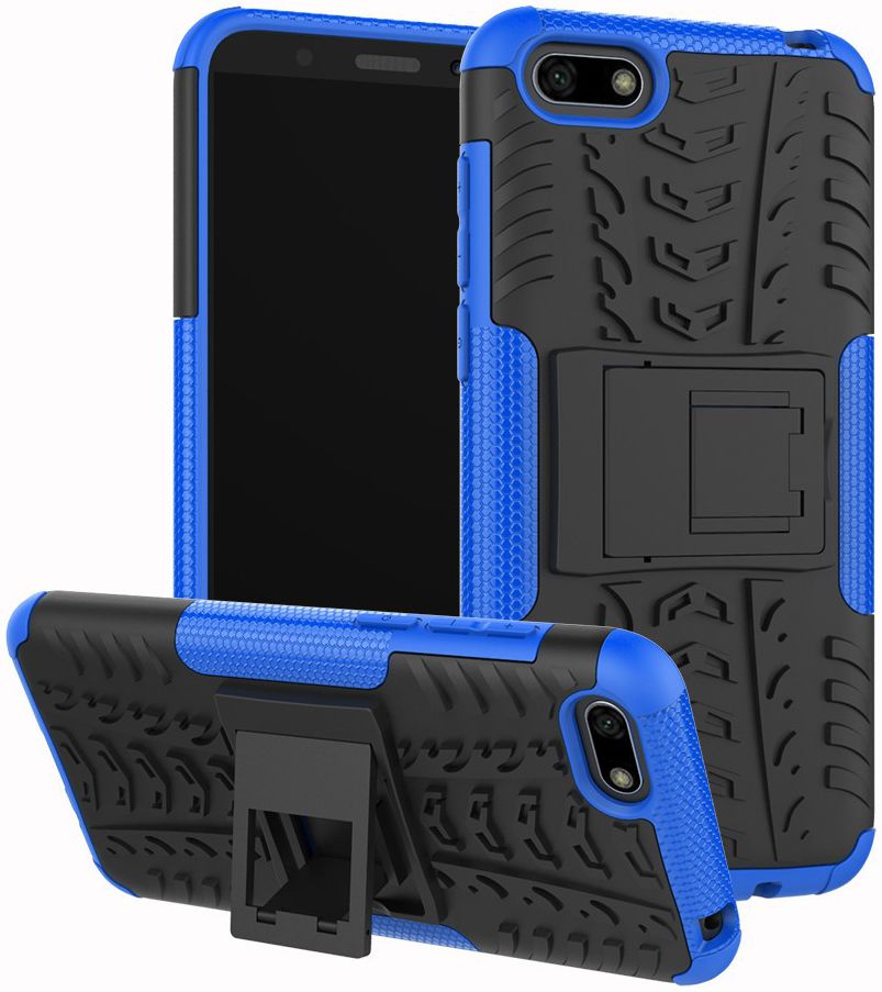 Huawei Y5 (2018) Hybride Kickstand Hoesje Blauw afbeelding 1