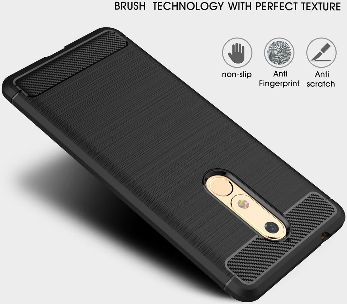 Nokia 5.1 Geborsteld TPU Hoesje Blauw afbeelding 7