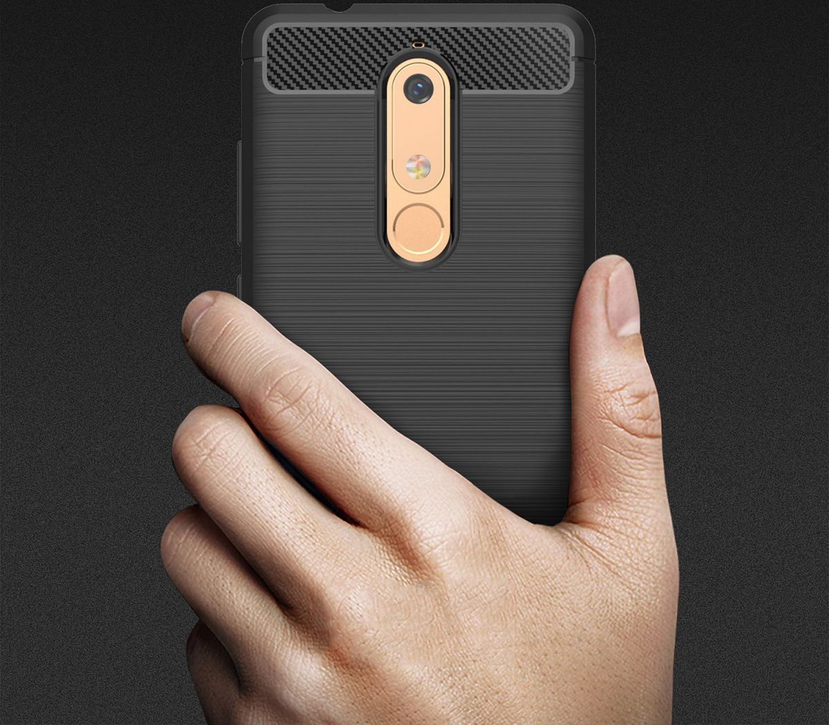 Nokia 5.1 Geborsteld TPU Hoesje Blauw afbeelding 10