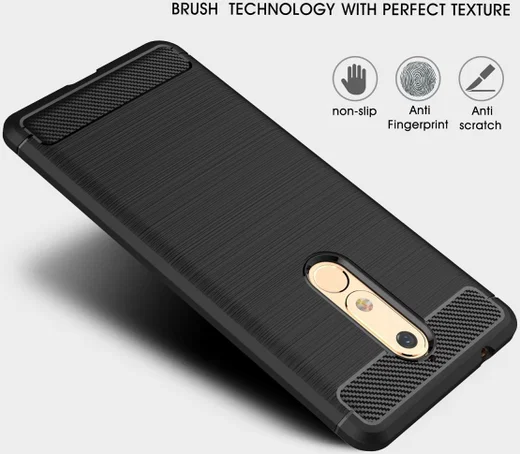 Nokia 5.1 Geborsteld TPU Hoesje Grijs afbeelding 7
