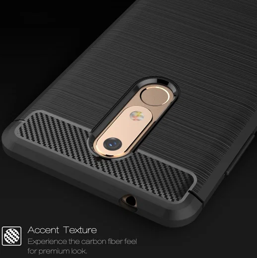 Nokia 5.1 Geborsteld TPU Hoesje Grijs afbeelding 8