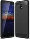 Nokia 3.1 Geborsteld TPU Hoesje Zwart afbeelding 1