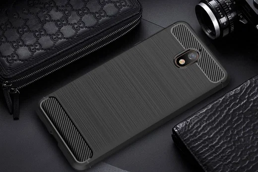 Nokia 3.1 Geborsteld TPU Hoesje Zwart afbeelding 11