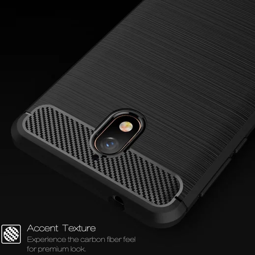 Nokia 3.1 Geborsteld TPU Hoesje Zwart afbeelding 7
