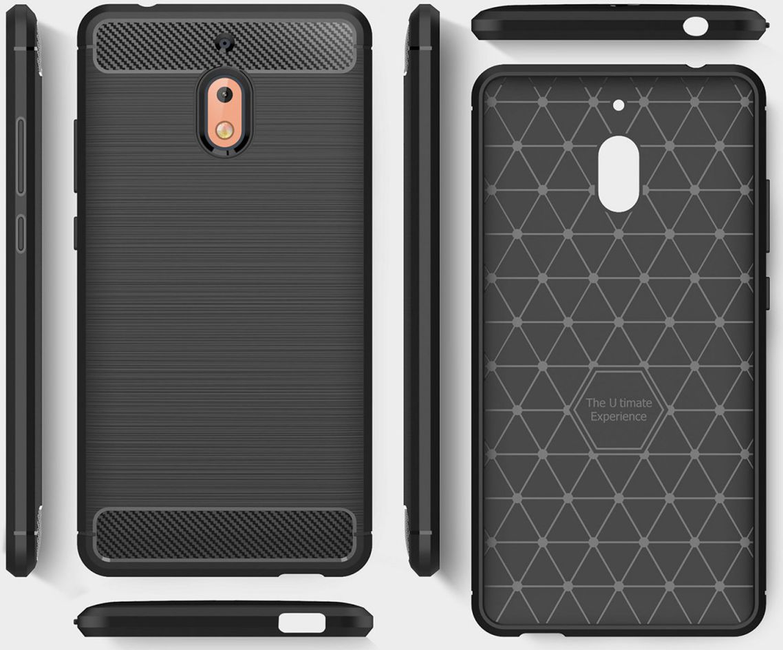 Nokia 2.1 Geborsteld TPU Hoesje Grijs afbeelding 11