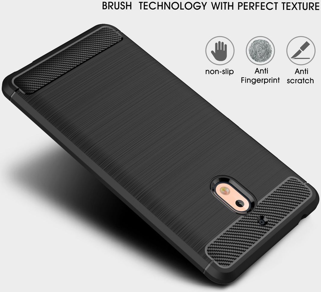 Nokia 2.1 Geborsteld TPU Hoesje Grijs afbeelding 7