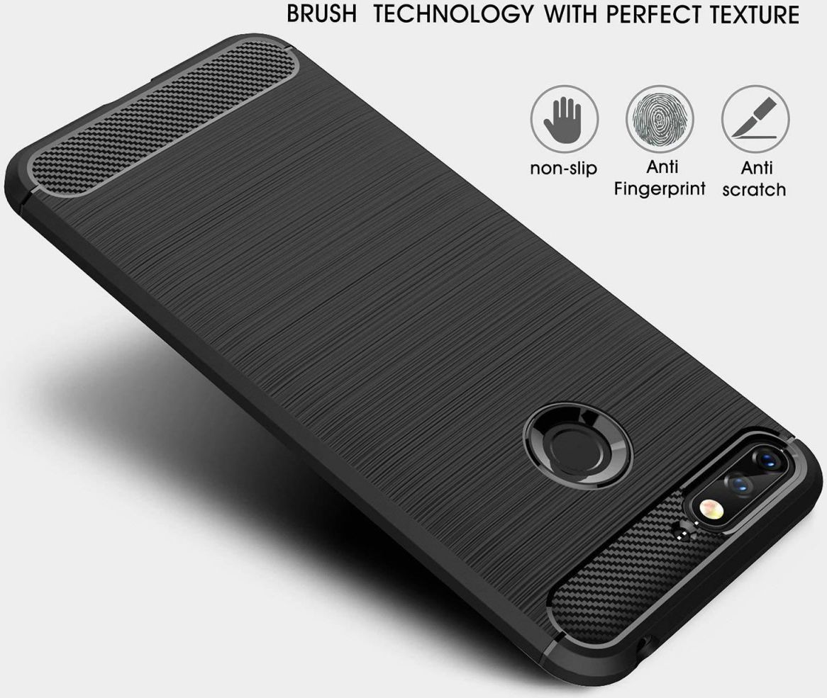 Honor 7A Geborsteld TPU Hoesje Zwart afbeelding 8