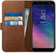 Rosso Deluxe Samsung Galaxy A6 Plus hoesje Echt Leer Book Case Bruin afbeelding 1