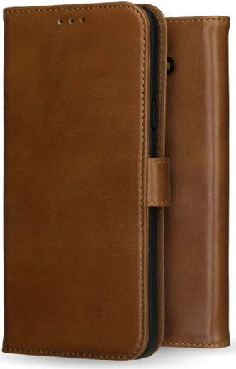 Rosso Deluxe Samsung Galaxy A6 Plus hoesje Echt Leer Book Case Bruin afbeelding 11