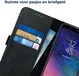 Rosso Deluxe Samsung Galaxy A6 Plus Hoesje Echt Leer Book Case Zwart afbeelding 4