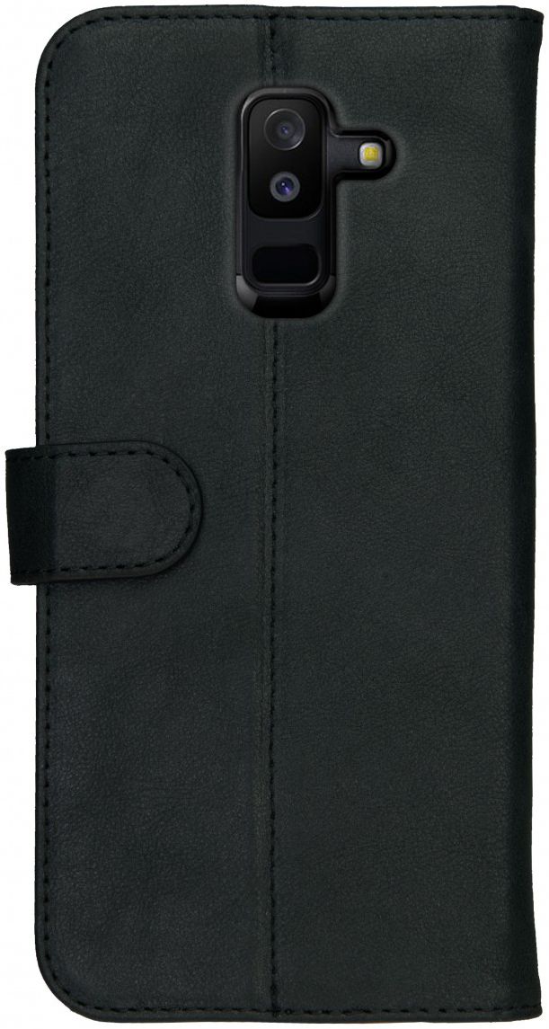 Rosso Deluxe Samsung Galaxy A6 Plus Hoesje Echt Leer Book Case Zwart afbeelding 5