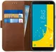 Rosso Deluxe Samsung Galaxy J6 2018 Hoesje Echt Leer Book Case Bruin afbeelding 1