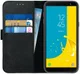 Rosso Deluxe Samsung Galaxy J6 2018 Hoesje Echt Leer Book Case Zwart afbeelding 1