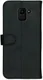 Rosso Deluxe Samsung Galaxy J6 2018 Hoesje Echt Leer Book Case Zwart afbeelding 5