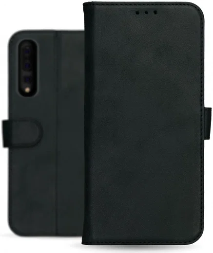 Rosso Deluxe Huawei P20 Pro Hoesje Echt Leer Book Case Zwart afbeelding 13