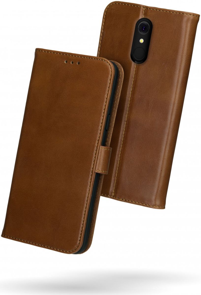 Rosso Deluxe LG Q7 Hoesje Echt Leer Book Case Bruin afbeelding 2