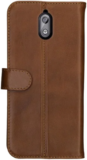 Rosso Deluxe Nokia 3.1 Hoesje Echt Leer Book Case Bruin afbeelding 5