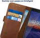 Rosso Deluxe Nokia 3.1 Hoesje Echt Leer Book Case Bruin afbeelding 6