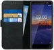 Rosso Deluxe Nokia 3.1 Hoesje Echt Leer Book Case Zwart afbeelding 1