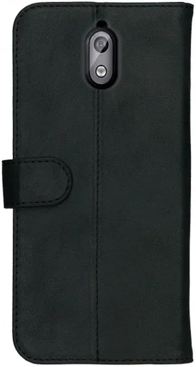 Rosso Deluxe Nokia 3.1 Hoesje Echt Leer Book Case Zwart afbeelding 4