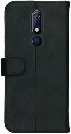 Rosso Deluxe Nokia 5.1 Hoesje Echt Leer Book Case Zwart afbeelding 5