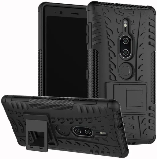 Sony Xperia XZ2 Premium Hybride Kickstand Hoesje Zwart afbeelding 1