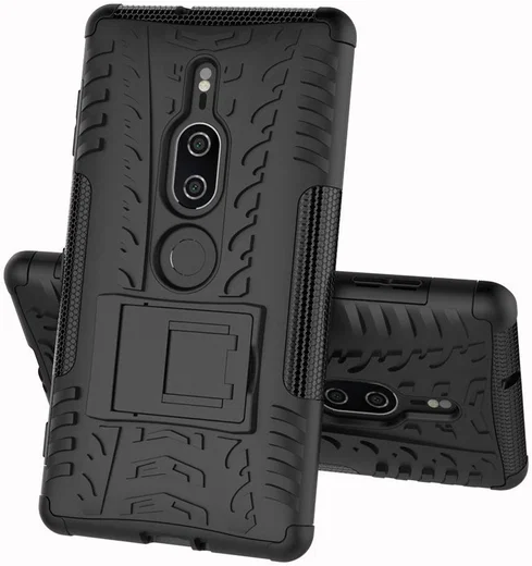 Sony Xperia XZ2 Premium Hybride Kickstand Hoesje Zwart afbeelding 2